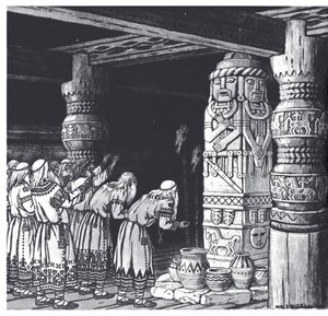 Svetovid isten imádása, 1934 alkotó: Ivan Yakovlevich Bilibin