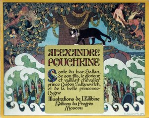 A. Puskin A Saltan cár tündérmese címlapja, 1904 alkotó: Ivan Yakovlevich Bilibin