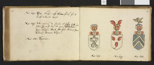 Illusztráció a Nemzeti Könyvtár magánarchívumából, Insignia quædam virorum illustrium in Norvegia quodam Habantium címmel, Iver Nielssøn Hirtzholm alkotó: Iver Hirtzholm
