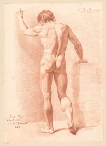 Álló férfi akt, hátulnézet (1. díj 1805) alkotó: Izaak Riewert Schmidt