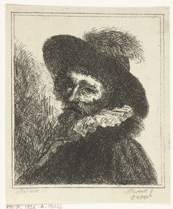 Férfi portré kalappal alkotó: J.B. Bernaert