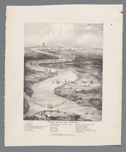 A Scheldt séta Fort Bathtől Antwerpenig, 1832 A Scheldt térképe (cím az objektumon) alkotó: J.B. Clermans
