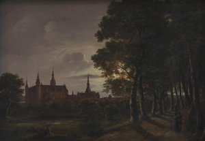 Frederiksborg kastély a Holdfénynél alkotó: Johan Christian Dahl