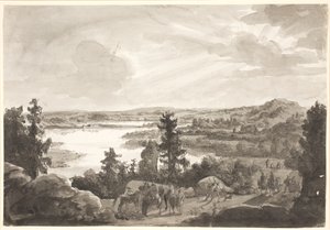 Kilátás a tóra, Norvégia alkotó: Johan Christian Dahl