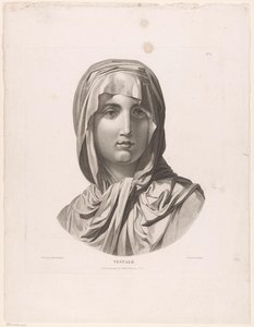 Egy Vesta Szűz feje Vestal (cím az objektumon) alkotó: J.F. Cazenave