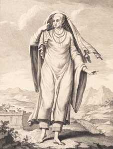 Egy álló arab nő alkotó: J.F. Clemens