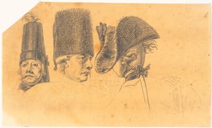 Felkészülés a három fejre a bothoz: Nagy Frederik hazalovagol a potsdami revü után alkotó: J.F. Clemens