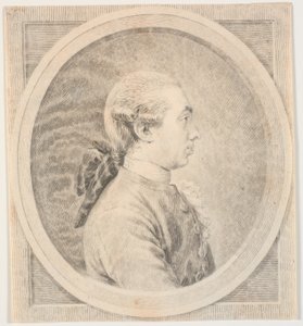 Férfi portré. Profil a bal oldalon alkotó: J.F. Clemens