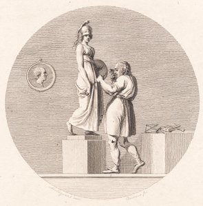 Sergel a műtermében dolgozik alkotó: J.F. Clemens