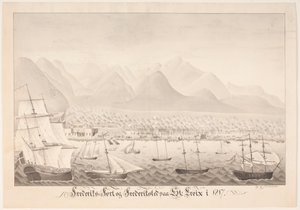 Frederiksfort és Frederiksted a St Croix-on alkotó: J.L.V. Michaelsen