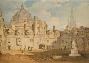 Kilátás a Brazen Nose College Quadrangle belsejéből, Oxford, 1803-1804 alkotó: Joseph Mallord William Turner