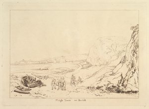 Martello Towers Bexhill közelében, Sussex Liber Studiorum, VII. rész, 34. tábla, 1811. alkotó: Joseph Mallord William Turner