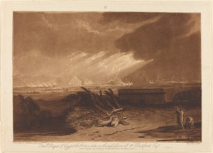 Az ötödik egyiptomi pestis 1808-ban jelent meg. alkotó: Joseph Mallord William Turner