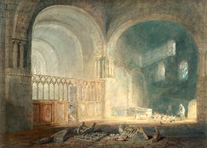 "Transept of Ewenny Priory, Glamorganshire", 1797 alkotó: Joseph Mallord William Turner