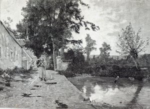 Eső után, a Szabadidő órából, 1888 alkotó: J.M. Barnsley