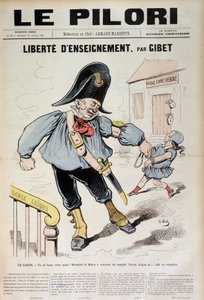 A tanítás szabadsága Gibettől: The Guard – ordíthatod, hogy apa! A polgármester elrendelte a Laique Iskola feltöltését és... meg is lesz töltve (Karikatúra a Laique Iskoláról), az október 31-i „” Le Pilori” címlapja
