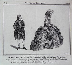 „Most egy buliba megyek a quadrille-ba”, jelenet Colley Cibber „The Provok