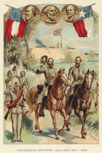 Konföderációs egyenruha, polgárháború 1861-1865 (színes litó)