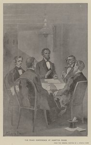 A Hampton Roads-i békekonferencia (litho)