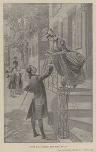 Upper Wall Street, New York, 1783 (litho) alkotó: J. (after) Steeple Davis