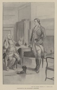 Washington és Dinwiddie kormányzó (litho) alkotó: J. (after) Steeple Davis