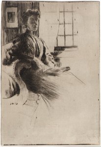 Az ablaknál alkotó: J. Alden Weir