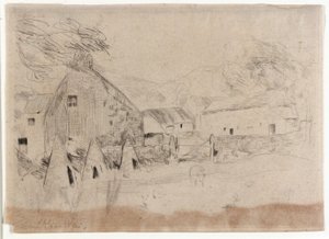 Farm-udvar--Sziget Man alkotó: J. Alden Weir