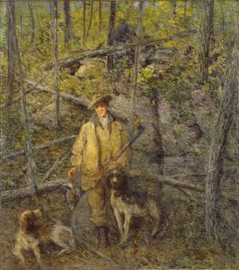 Vadász és kutyák alkotó: J. Alden Weir