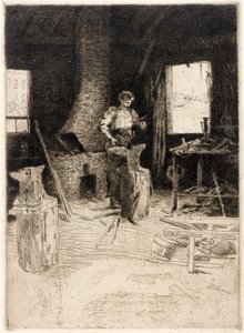 A kovácsműhely alkotó: J. Alden Weir