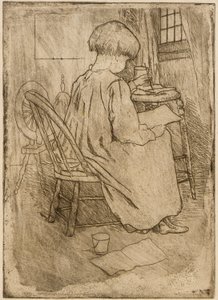 A kis művész alkotó: J. Alden Weir