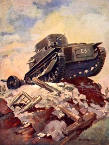 Egy első világháborús tank (színes litó) alkotó: J. Allen (after) Shuffrey