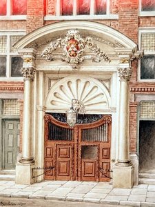 A Brewers Hall kapuja az Addle Street-ben, Londonban alkotó: J. Appleton