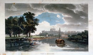Kilátás Windsorra a Temze folyóról, Berkshire, 1820