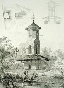 Shelter for Fowl at Chartrettes, a „Constructions et Decorations pour Jardins”-ből, 1880 körül megjelent (metszet)