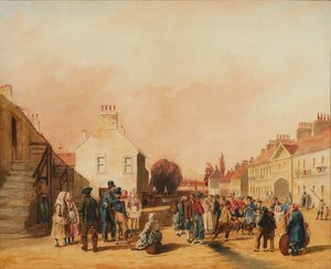 Fisherrow, Musselburgh (ceruza és akvarell) alkotó: J. C. Newton