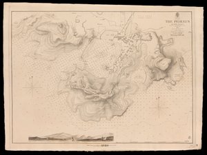 Görögország, a Peiraeus vagy Port Drako felmérése Thomas Graves parancsnok által, H.M.S. Beacon 1840.