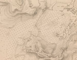 Görögország, a Peiraeus vagy Port Drako felmérése Thomas Graves parancsnok által, H.M.S. Beacon 1840, [Részlet]