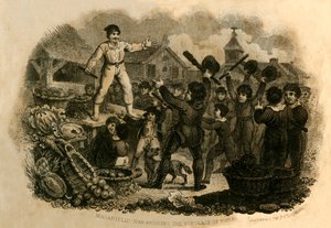 Masaniello Haranguing the Popule of Nápoly, 1821. alkotó: J. Chapman