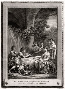 Telemachus Mentor kíséretében elmeséli kalandjait Calypso-hoz, 1774