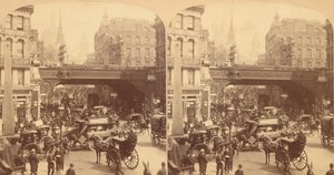 Négy sztereográfból álló csoport a Ludgate Hillről, London, Anglia, 1850-1910-es évek. alkotó: J F Jarvis