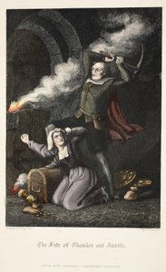 Chowles és Judith sorsa, az Old Saint Pauls-ból, kocsma. 1847 (kézzel színezett metszet) alkotó: J. Franklin