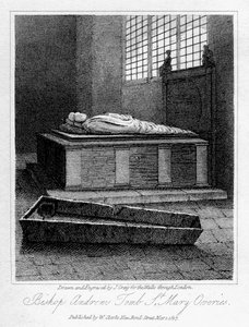 Andrews püspök sírja, St Mary Overies templom, Southwark, London, 1817.