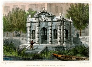 Buckingham Water Gate, Strand, Westminster, London, 1830. alkotó: J Henshall