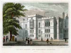 The New Library and Parliament Chambers, Westminster, London, 1829. alkotó: J Hinchcliff