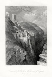 Szent Saba kolostor, Engadi vadon, Szentföld, 19. század. alkotó: J. Horsburgh