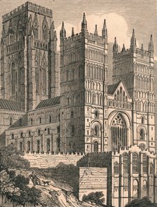 A durhami katedrális északnyugati nézete, 1843. alkotó: J. Jackson