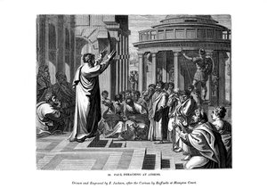 Pál prédikál Athénban, 1843.