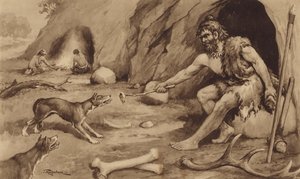 Barlangember (litho)
