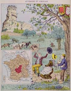 Auvergne és Limousin, Marie de Grandmaison illusztrációja a Le Tour de France-hoz, 1893 alkotó: J. Maurel