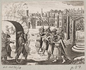 Illusztráció: Adam Olearius: „Perzsa Rosenthal, Schich Saadi zseniális költő […]”, Schleswig 1660 alkotó: J. Muller